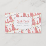 Cute Tooth Pattern - Pink Custom Business Cards at Zazzle