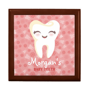 Cute Tooth - Pink Custom Baby Teeth Keepsake Box