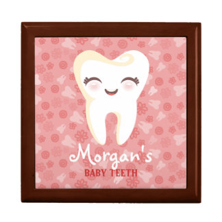 Cute Tooth - Pink Custom Baby Teeth Keepsake Box