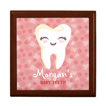 Cute Tooth - Pink Custom Baby Teeth Keepsake Box by creativekid at Zazzle