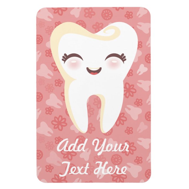 Cute Tooth - Pink Custom Magnet (Vertical)