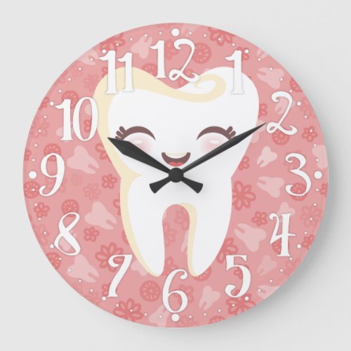Cute Tooth _ Pink Wall Clock