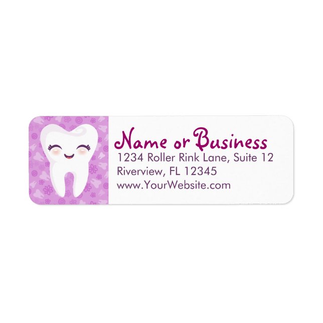 Cute Tooth - Purple - Custom Return Address Labels (Front)
