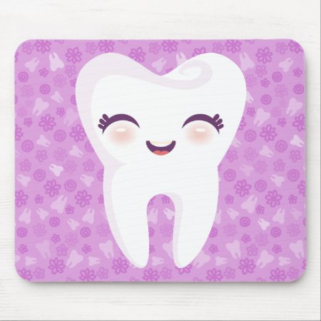 Cute Tooth - Purple Customizable Mousepad