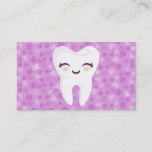 Cute Tooth - Purple Personalized Business Cards