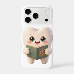 Cute Tooth Reading a Book Kawaii Dental iPhone Cas 17 Pro Case