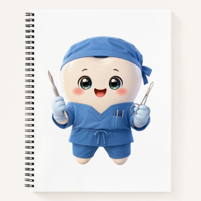 Cute Tooth Surgeon Notebook – Funny Dentist Gift (Front)