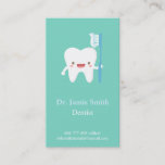 Cute Tooth Toothbrush Kids Dental Business Cards