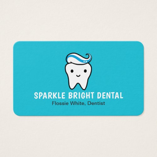 Cute Tooth with Toothpaste Dentist Business Card