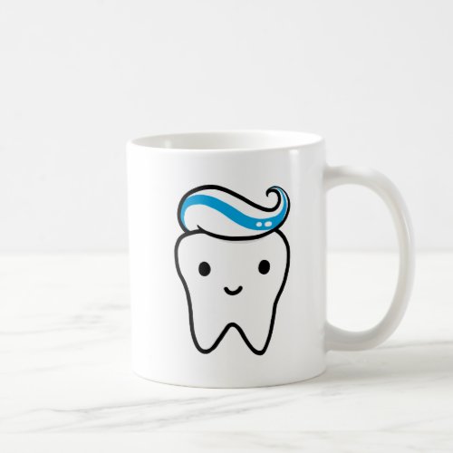 Cute Tooth with Toothpaste Kawaii Molar Coffee Mug