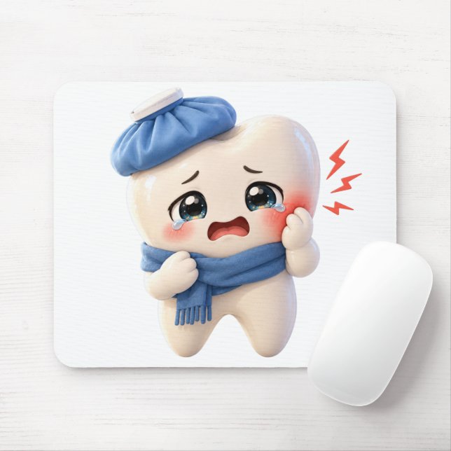 Cute Toothache Tooth Character Mouse Pad (With Mouse)