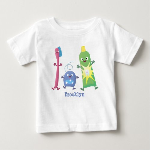 Cute toothbrush toothpaste dental floss cartoon baby T_Shirt