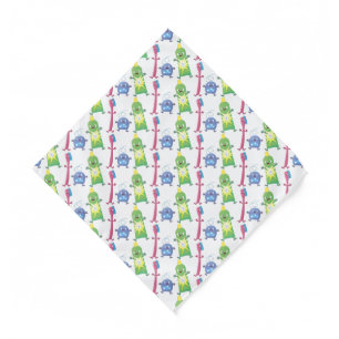 Cute toothbrush toothpaste dental floss cartoon bandana