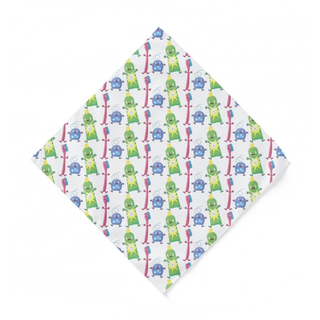 Cute toothbrush toothpaste dental floss cartoon bandana (Front)
