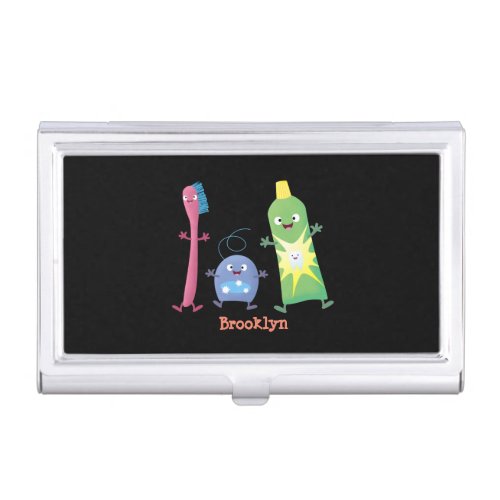 Cute toothbrush toothpaste dental floss cartoon business card case