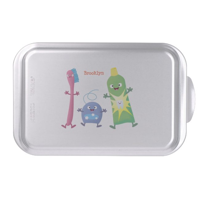 Cute toothbrush toothpaste dental floss cartoon cake pan (Front)