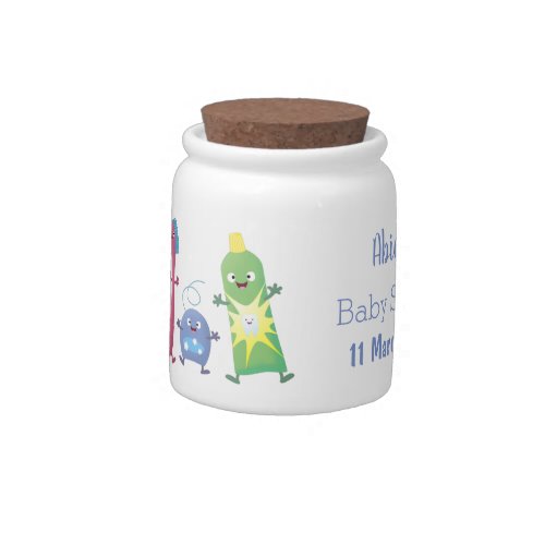 Cute toothbrush toothpaste dental floss cartoon candy jar