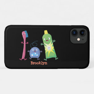 Cute toothbrush toothpaste dental floss cartoon iPhone 11 case