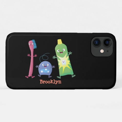 Cute toothbrush toothpaste dental floss cartoon  iPhone 11 case