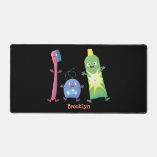 Cute toothbrush toothpaste dental floss cartoon desk mat