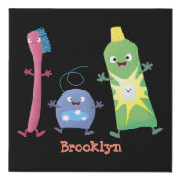 Cute toothbrush toothpaste dental floss cartoon