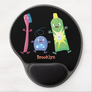 Cute toothbrush toothpaste dental floss cartoon gel mouse pad