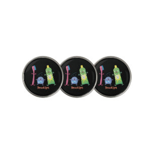Cute toothbrush toothpaste dental floss cartoon golf ball marker