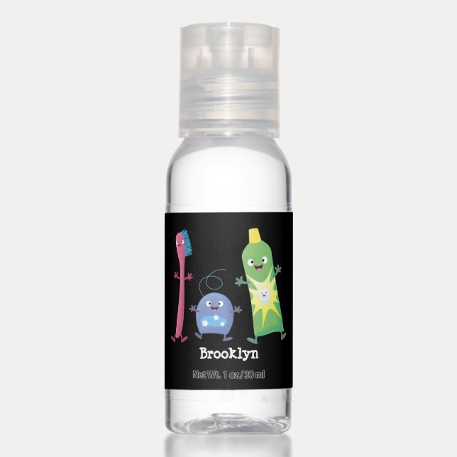 Cute toothbrush toothpaste dental floss cartoon hand sanitizer (Front)