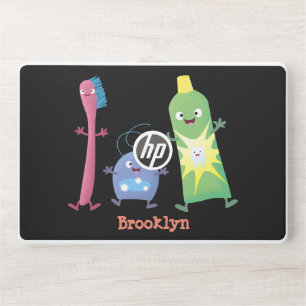 Cute toothbrush toothpaste dental floss cartoon HP laptop skin