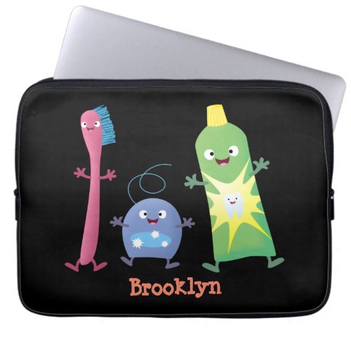 Cute toothbrush toothpaste dental floss cartoon laptop sleeve