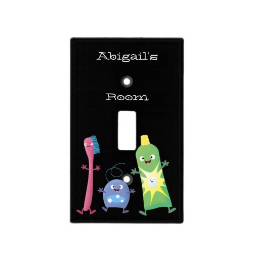 Cute toothbrush toothpaste dental floss cartoon light switch cover