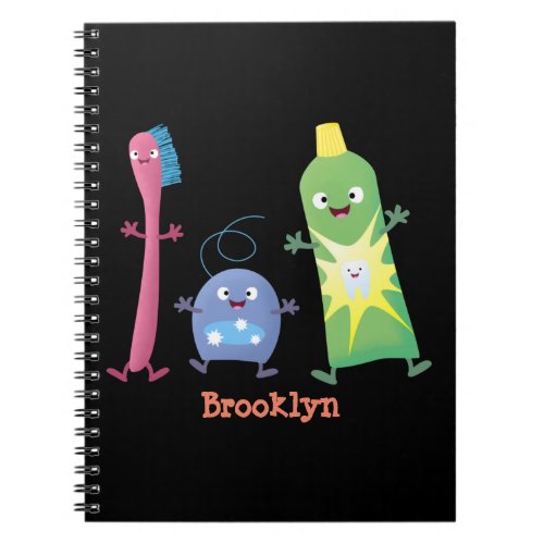 Cute toothbrush toothpaste dental floss cartoon notebook