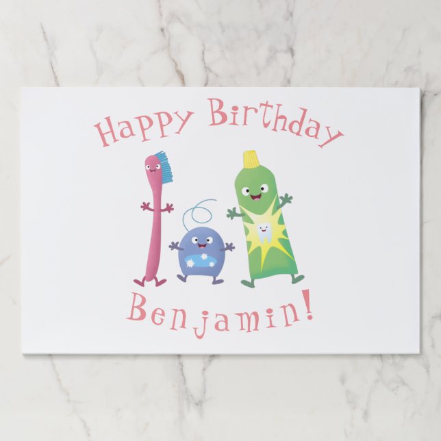 Cute toothbrush toothpaste dental floss cartoon paper pad (Front)