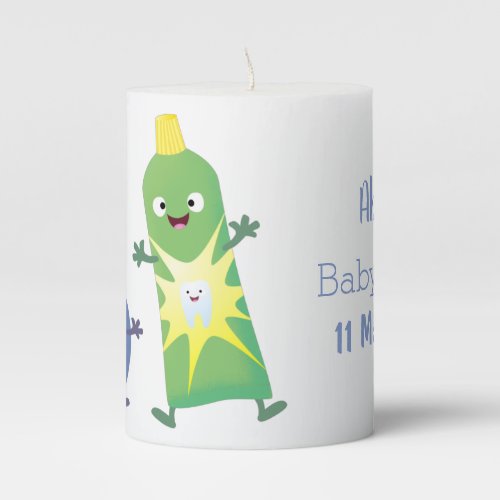 Cute toothbrush toothpaste dental floss cartoon pillar candle