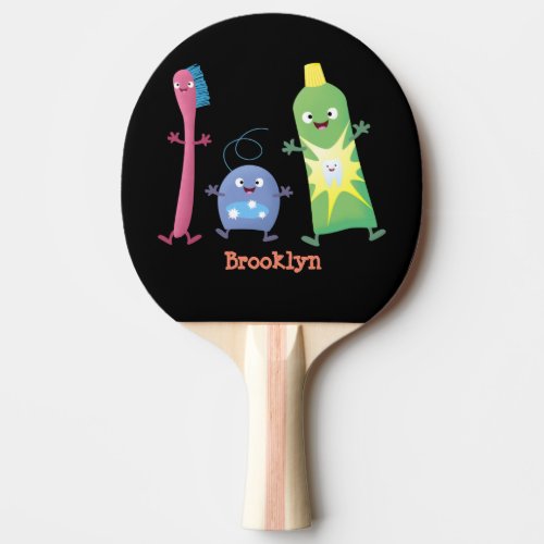 Cute toothbrush toothpaste dental floss cartoon ping pong paddle