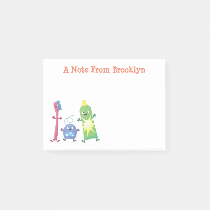 Cute toothbrush toothpaste dental floss cartoon post-it notes | Zazzle Cute toothbrush toothpaste dental floss cartoon post-it notes | Zazzle