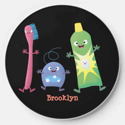 Cute toothbrush toothpaste dental floss cartoon wireless charger 