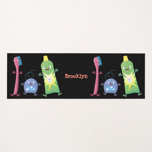 Cute toothbrush toothpaste dental floss cartoon yoga mat