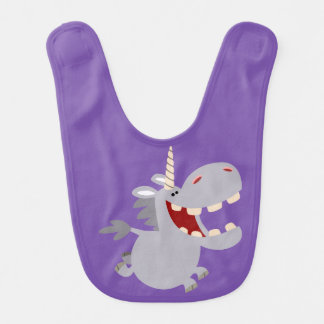 Cute Toothy Cartoon Unicorn Baby Bib