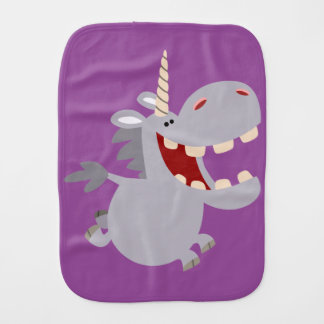 Cute Toothy Cartoon Unicorn Burp Cloth