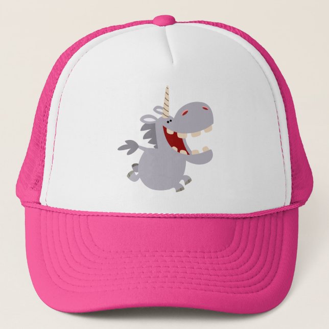 Cute Toothy Cartoon Unicorn Hat (Front)