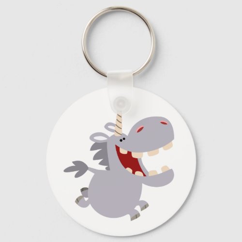 Cute Toothy Cartoon Unicorn Keychain