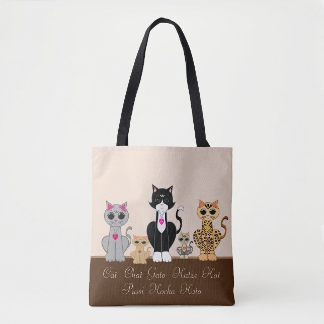 Cute Top Affectionate Cats Tote Bag (Front)
