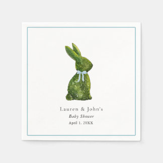 Cute Topiary Rabbit Boy Baby Shower  Napkins