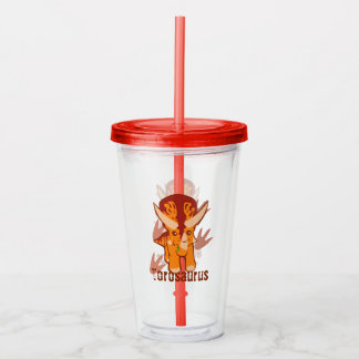 Cute Torosaurus Acrylic Tumbler
