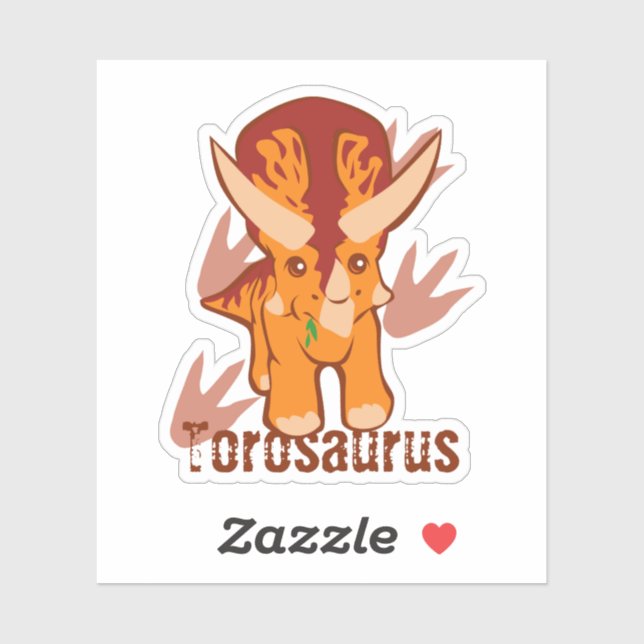 Cute Torosaurus Sticker (Sheet)