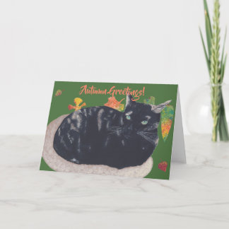 Cute Tortie Cat  Ladies of Autumn Greeting Cards