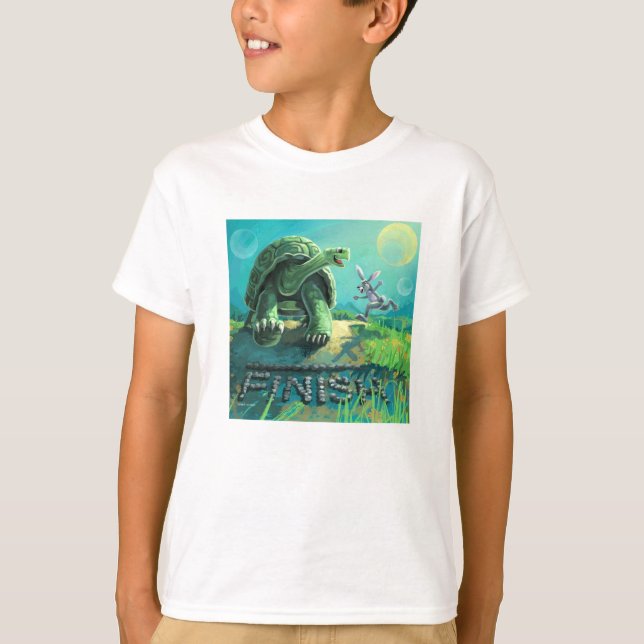 Cute Tortoise and the Hare Art T-Shirt (Front)