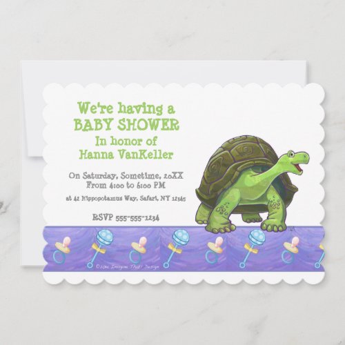 Cute Tortoise Baby Shower Invitation