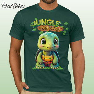 Cute Tortoise Box Turtle Animal Character Green 🐢 T-Shirt